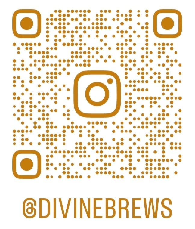 Scan to follow Divine Brews on Instagram